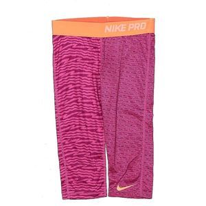 Nike Pro Girls Leggings S Hot Pink Cropped